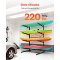 thumbnail image 2 of KFFKFF Freestanding Kayak Storage Rack for 4 Kayaks, Supports 220 lbs, Durable Stand for Indoor or Outdoor Use in Garage, Shed, Dock, Suitable for Canoes, Small Boats,SUPs,Surfboards,and Paddleboards, 2 of 9