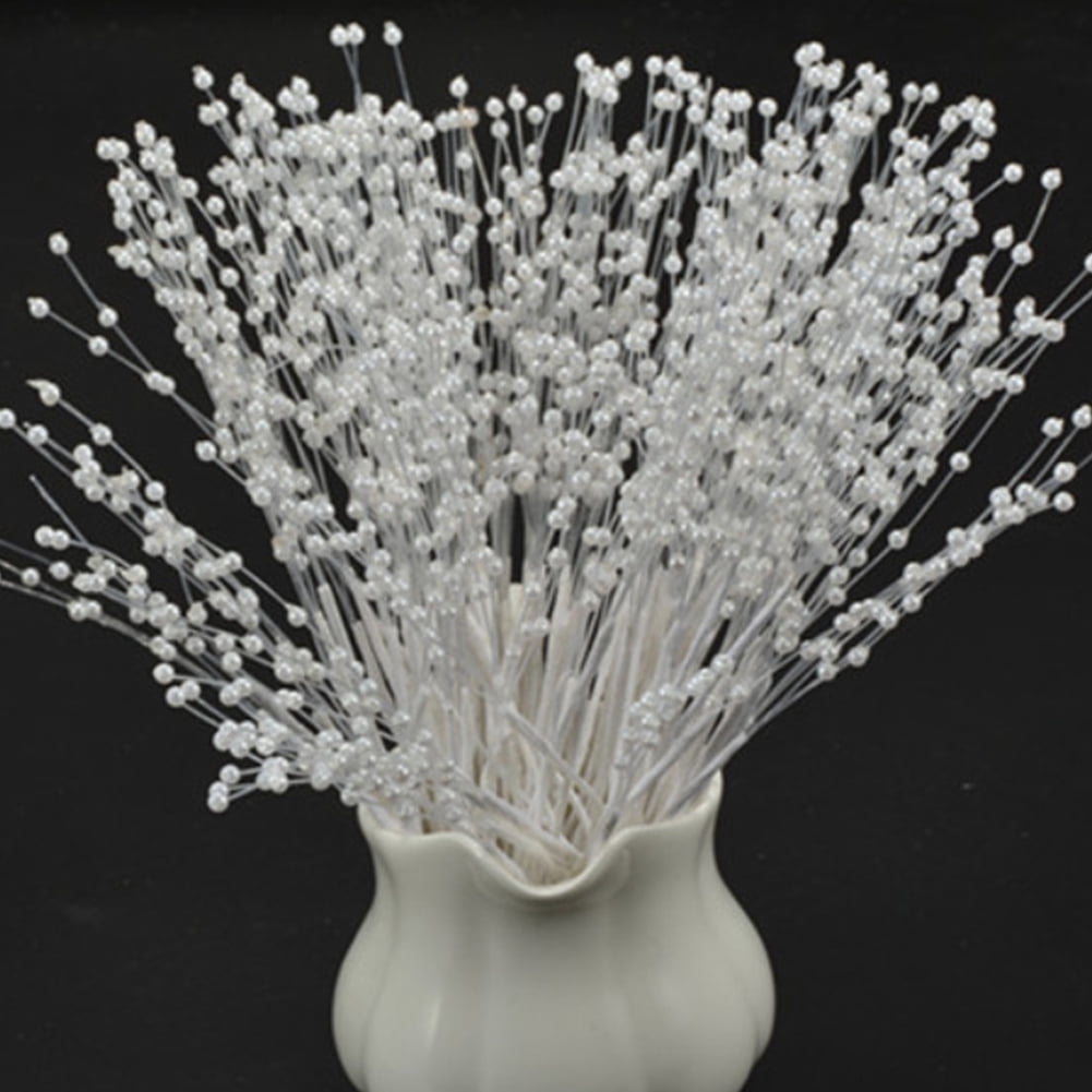 10Pcs Pearl Beaded Wedding Bridal Flower Bouquets DIY Home Table Decor Creative 