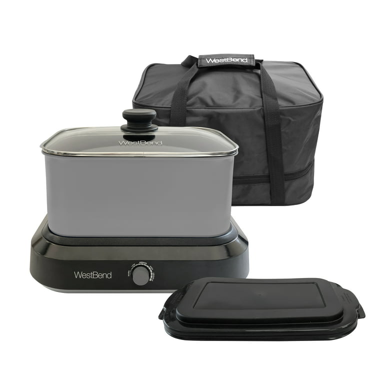 West Bend Versatility Slow Cooker, 6 Qt. Capacity, in Silver 