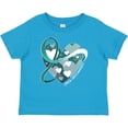 thumbnail image 3 of Inktastic Cervical Cancer Awareness Teal and White Ribbon Around Heart Boys or Girls Baby T-Shirt, 3 of 5
