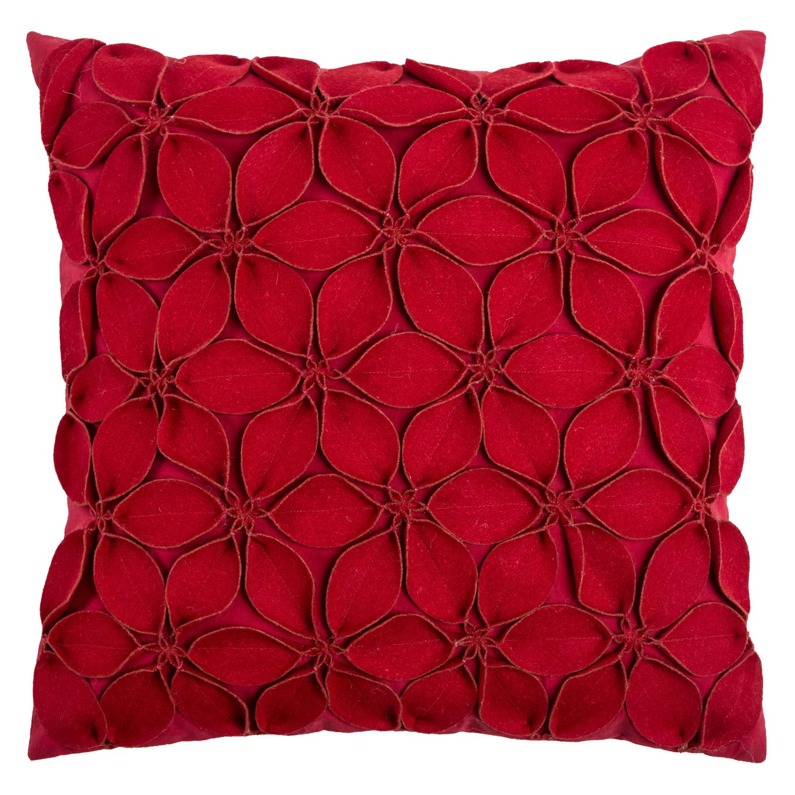 Rizzy Home Decorative Poly Filled Throw Pillow Solid Botanical Petals