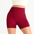 thumbnail image 6 of felwors Women Seamless High Waisted Booty Lifting Shorts Buttery Soft Tummy Control Yoga Pilates Gym Workout Athletic Biker Shorts Wine for Size L, 6 of 9