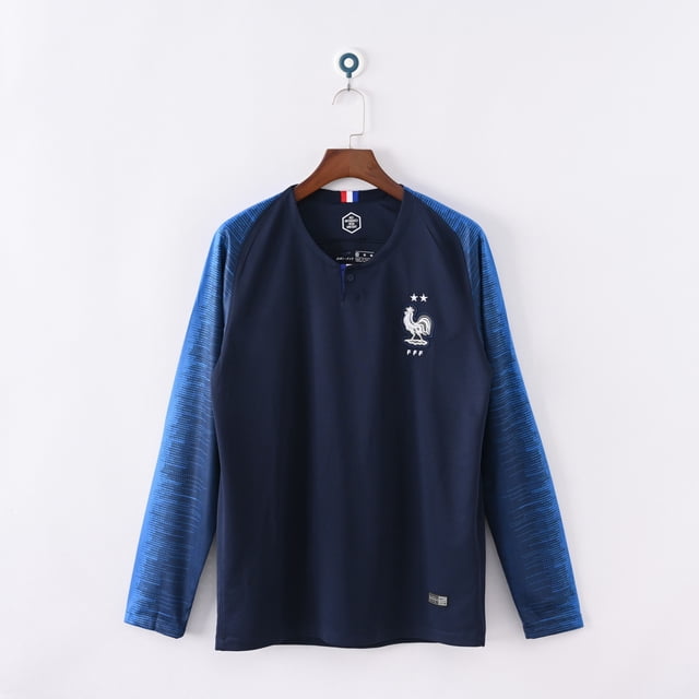 2018 World Cup France Home Long Sleeve. Classic Football Jersey
