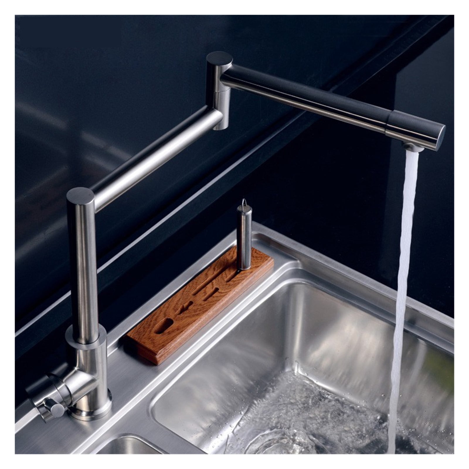 Kitchen Faucet 720 Degree Swivel Stainless Steel Sink Faucet Universal Single Handle Hot and Cold Mixer Folding Bar Faucet
