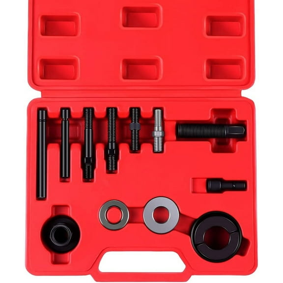 ECCPP Power Steering Pump Pulley Puller Remover Installer Alternator AC 13pc Tool Kit Fit for GM for Ford for Chrysler engines