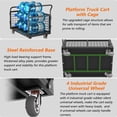 thumbnail image 5 of HOHYN Heavy Duty Utility Cart, Platform Truck with Cage, 1800 LBS Load Capacity, 6-in-1 Multi-Purpose Foldable Hand Truck with 4 Wheels for Grocery, Laundry, Garage, Warehouse (Black), 5 of 6