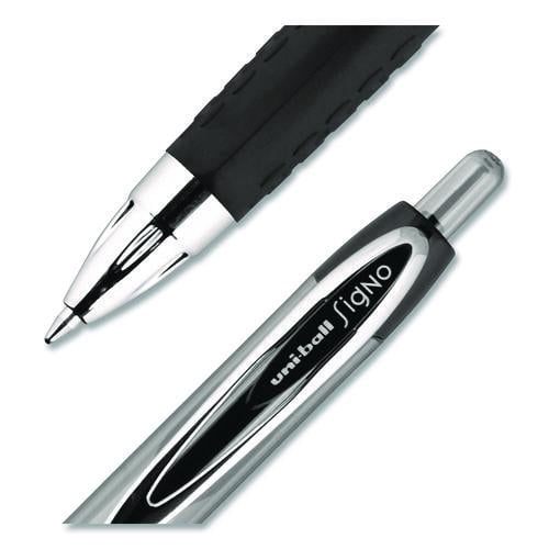 Signo 207 Gel Pen, Retractable, Medium 0.7 Mm, Black Ink, Smoke/black Barrel, Dozen | Bundle of 10