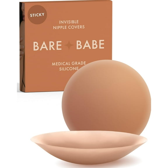 Reusable Silicone Nipple Covers - Waterproof, Nude, 4 Shades - Sticky Breast Stickers for Strapless Dress