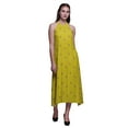 thumbnail image 1 of Bimba Robe Bloc Décontractée Longue Dos Nu à Col Licou pour Femmes, Robe de Plage Imprimée - Grande, 1 of 6