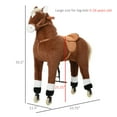 thumbnail image 3 of Qaba Kids Rocking Horse Walking Horse with Wheels, Large Size Moving Hobby Horse Ride on Toy Gift for Children 5-16 Years, 3 of 9