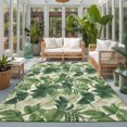 thumbnail image 2 of Area Rugs 3'x5', Green Palm Leaves Carpet Runner Indoor Outdoor Rugs Home Decor Aesthetic, Summer Botanical Watercolor Non Slip Mats Washable Accent Rug for Living Room Bedroom, 2 of 8