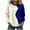 Blue, variant on RRMuAzgs Women's Long Sleeve Tops Color Block Casual Crewneck Sweatshirts Loose Comfy Hoodless Pullover Hoodie