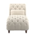 thumbnail image 4 of Weston Home Bowman Tufted Armless Chaise with Matching Pillow, Beige Velvet, 4 of 7