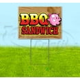 thumbnail image 1 of BBQ Sandwich Pig (18" x 24") Yard Sign, Includes Metal Step Stake, 1 of 6