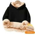 thumbnail image 4 of SGMVNU Unisex Boys Girls Fleece Lined Cozy Hoodie Kids Warm Winter Hoodies Pullover Hooded Sweatshirt Sweater, Size 13-14 Years, Black, 4 of 4
