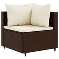 thumbnail image 3 of vidaXL 5 Piece Garden Lounge Set with Cushions Brown Poly Rattan, 3 of 5