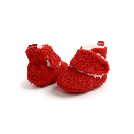 

Woobling Toddler Sock Shoes Soft Soles Floor Slippers First Walker Crib Shoe Indoor Warm Slipper Comfort Socks Prewalker Lightweight Red 4