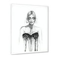 thumbnail image 2 of Black and White Portrait of Woman Wearing Evening Dress 30 in x 40 in Framed Painting Canvas Art Print, by Designart, 2 of 4