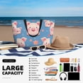thumbnail image 5 of Kdxio Cute Pig Flowers for Beach Bag for Women Large Beach Tote Bag Waterproof Sandproof Swim Bag with Zipper Pockets Beach Vacation Travel, 5 of 7