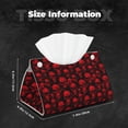 thumbnail image 6 of Lsque Red Skulls Printed Long Tissue Box Cover Holder, Facial Paper Organizer Dispenser,Triangle with Bottom Belt, PVC Leather Decorative Organizer, 6 of 9