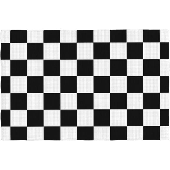 Black White Checkered Print Placemats Set of 4 Checkerboard Table Mats Table Tableware Place Mats with Non-Slip Heat-Resistant Washable for Dining Home Kitchen Party Indoor