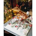thumbnail image 2 of Christmas Ball Placemats Set of 2 Green Eucalyptus Leaves Winter Snowflakes Flower Heat Insulation Washable Place Mats, Rustic Non-Slip Table Mats for Dining Table Party Kitchen Decor,13x19 Inch, 2 of 4