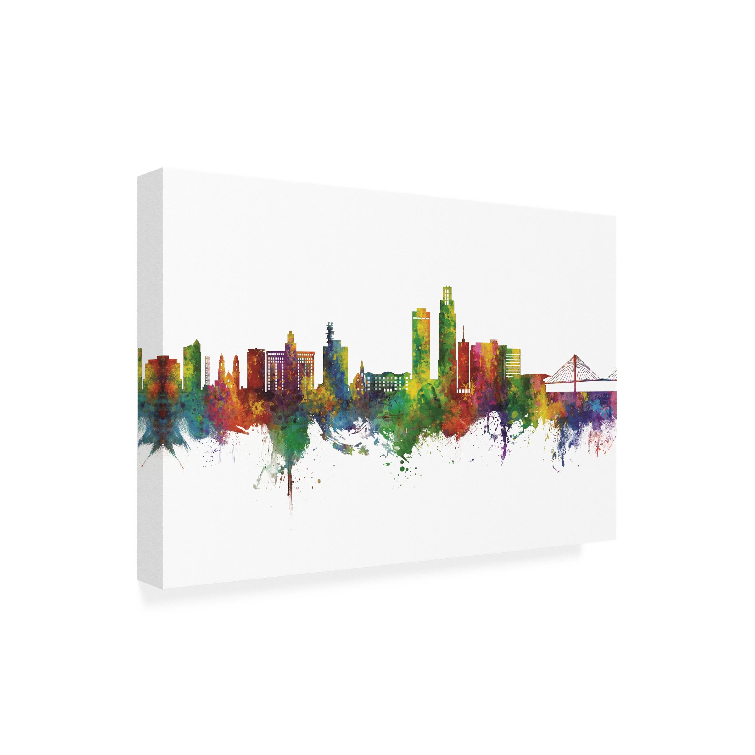 Michael Tompsett 'Omaha Nebraska Skyline' Canvas Art