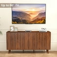 thumbnail image 6 of WIRRYTOR Fluted Sideboard Cabinet with Storage and Adjustable Shelves, Buffet Cabinet, Accent Storage Cabinet with Fluted Carved Arc Door Design for Kitchen Dining Living Room (Walnut , 4 Doors), 6 of 8