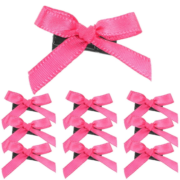 WRITWAA 10pcs Rosy Iron Hair Bows for Teens, Girls Hair Accessories for Various Events and Everyday Wear