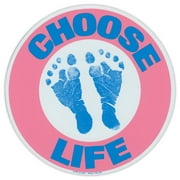 Round Magnet - Choose Life (Pink) - Anti Abortion Pro Life - Magnetic Bumper Sticker - 5" Round
