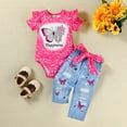 thumbnail image 2 of WUANDIXFA Baby Girl Clothes Ruffle Romper Pants Set Summer Outfits Cute Baby Clothes for Girls (Hot Pink, 6-9 Months), 2 of 4