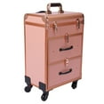 thumbnail image 5 of Rolling Makeup Case Nail Technicians Cosmetic Trolley Storage Organizer Rose Gold, 5 of 12