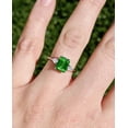 thumbnail image 4 of Green Tsavorite Engagement Ring, Art deco Engagement Ring, Emerald Cut Green Tsavorite Diamond Three Stones Ring, Minimal Dainty Ring, 4 of 5