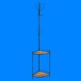 thumbnail image 4 of Linon Corner Metal and Wood Coat Rack, 12 Hooks, 2 Shelves, 4 of 4