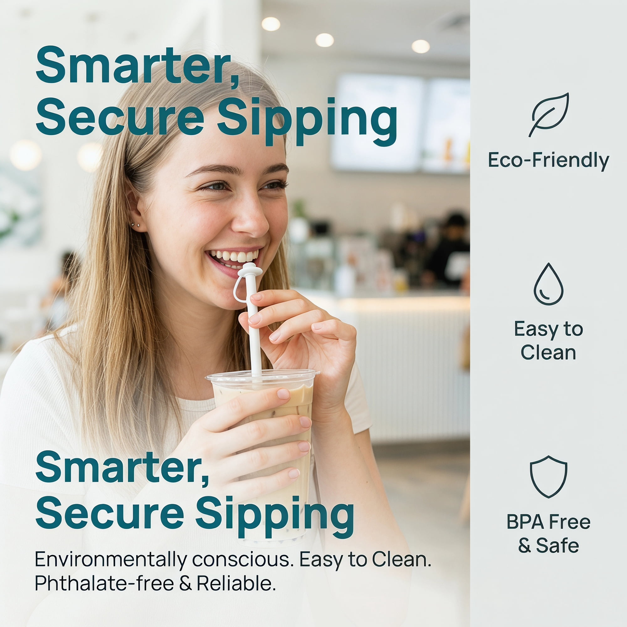 Unique Bargains 6Pcs Reusable Durable Dishwasher Safe Silicone Straws White B