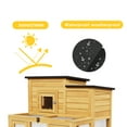 thumbnail image 4 of Large Outdoor Wooden Quail Cage Rabbit Hutch Chicken Coop with Run & Ramp，2 Tier, 4 of 14