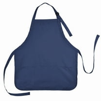 dalix apron commercial restaurant home bib spun poly cotton kitchen aprons (3 pockets) in navy blue