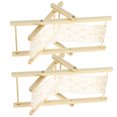 thumbnail image 4 of Durable Miniature Wooden Beach Chairs for Decor Beige Color 2 Pieces 1/12 Scale, 4 of 9