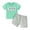 Z09-Mint Green, variant on Toddler Clothes for Boys Summer Outfits Kids Spring Cotton Embroidery Printed Short-sleeved Running Suit 3 6 12 18 24 Months 3T Shirt and Jogger Shorts T-shirt Tops 2PCS Set 2-Piece