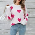 thumbnail image 4 of hotojiny Women's Sweaters Fall Winter Long Sleeve Pullover Tunic Tops Crew Neck Printed Soft Knitted Sweaters, 4 of 7