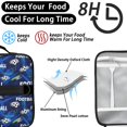 thumbnail image 4 of Football and Speedline Navy Pattern Bento School Insulated Lunch Bag Box with Shoulder Strap and Bottle Holder, 11" X 9.5" X 3.5", 4 of 5