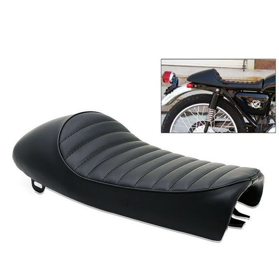 Motorcycle Black Brat Seat Cafe Racer Vintage Cushion Saddle CB CB200 CB350 CB400SS