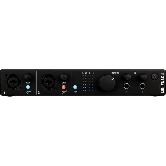 Arturia MiniFuse 4 Portable 4x Input USB-C MIDI Audio Interface, Black