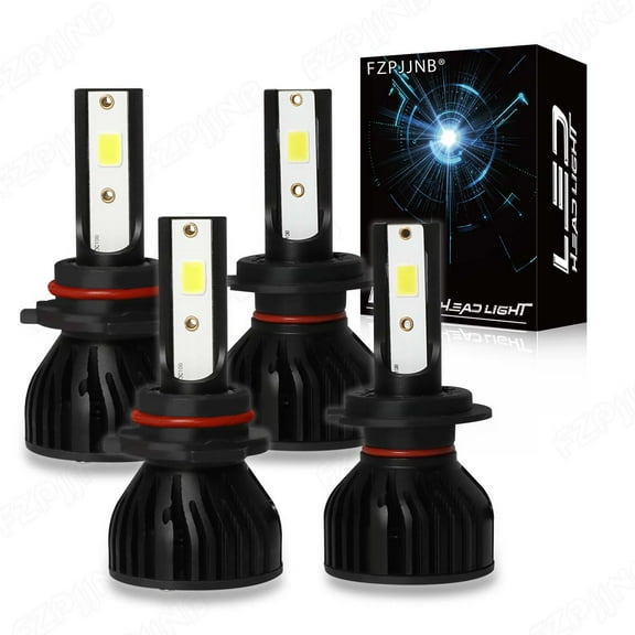 FZPJJNB 4pcs 9005/HB3 H7 Combo LED Headlight Bulbs Headlight High Low Beam Kit White 6000K Pack of 4