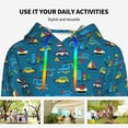 thumbnail image 4 of Lsque Transportations with Buildings Pattern Casual Women's Hoodie,Hooded Sweatshirt with Kangaroo Pocket,Pullover Hoodie with Eye-catching Drawstrings-Small, 4 of 7