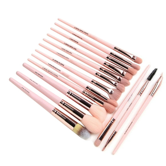 Juego de 15 brochas de maquillaje Nikou Cerdas suaves Mango ergonómico