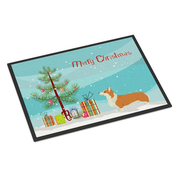 Carolines Treasures CK3554MAT Tapis Intérieur Ou Extérieur 18 x 27 Po. Pembroke Corgi Noël Tree