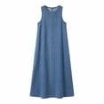 thumbnail image 4 of Fewfanhot Summer Dresses for Women Sleeveless Crewneck Maxi Long Vest Shift Dress with Pockets, 4 of 7