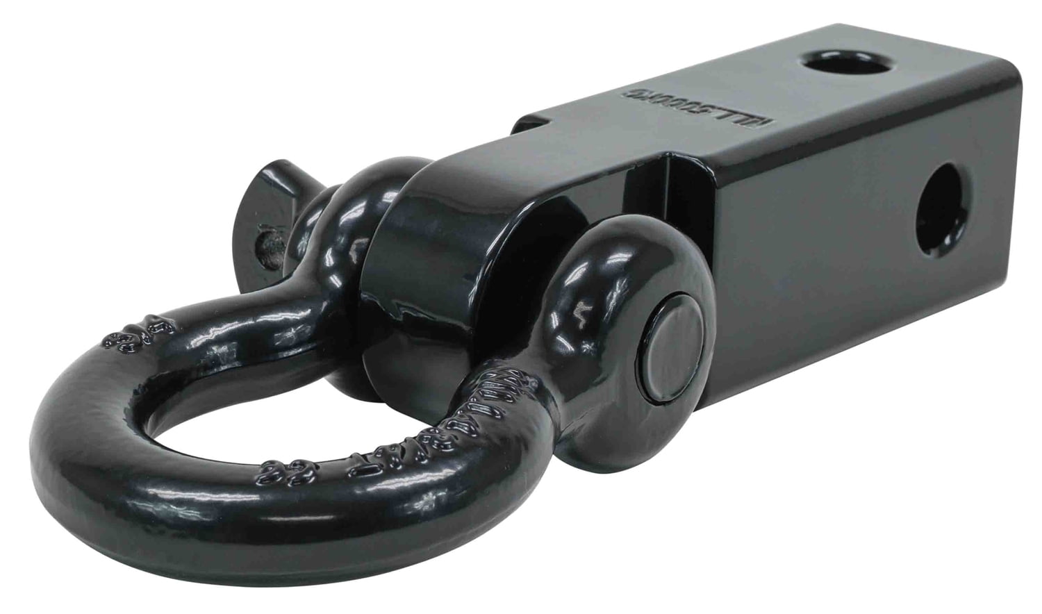 2" Tow Hitch Shackle Receiver with 3/4'' D Ring Shackle, 5/8" Standard Hitch Pin, 11,000 lbs WLL | Black Towing Accessories for Vehicle Recovery Off-Road