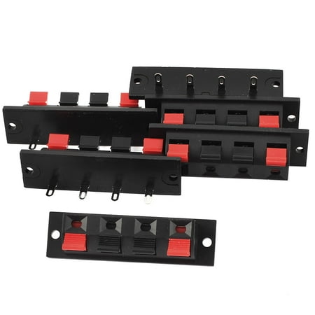 Socket Terminal - Unique Bargains 6PCS 4 Position Push Type Wire Clip Socket Speaker Terminals Red Black